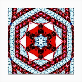 Red Diamond Mandala Leinwandbild