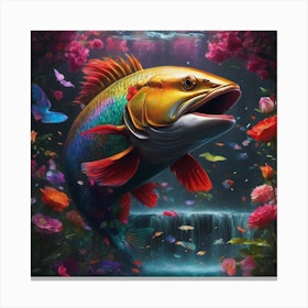 Bass Fish On Fire Canvas Print by Balram giri - Fy