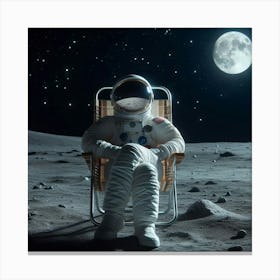 Astronaut On The Moon 9 Canvas Print
