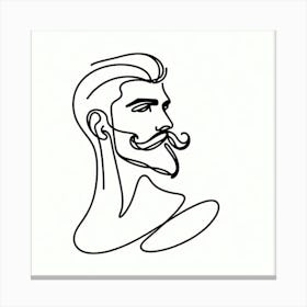 Portrait Of A Man With Mustache Canvas Print