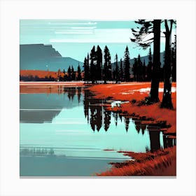 Lake and forest Canvas Print