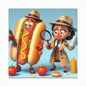 Hotdog Detectives Canvas Print