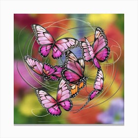 Butterflies In A Circle 1 Canvas Print