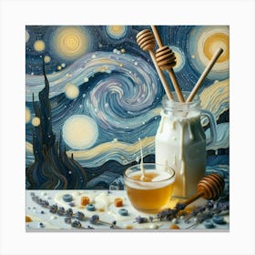 Milky Ways Of Honey And Lavender Swirls Klimt Style 3 Canvas Print