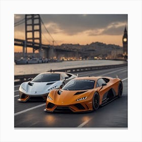 Two Lamborghinis Canvas Print
