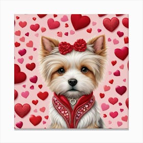 Valentine Yorkie Canvas Print