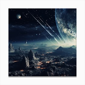 Space Landscape With Planets 1 Canvas Print