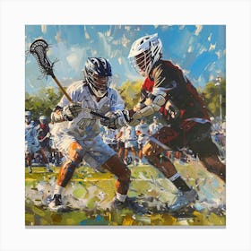 Lacrosse Players In Action 4 Canvas Print