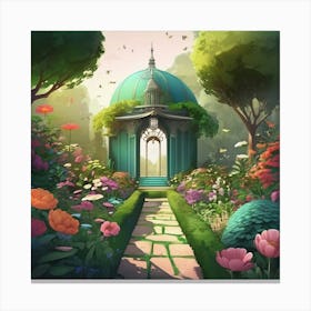 Gazebo In The Garden Canvas Print