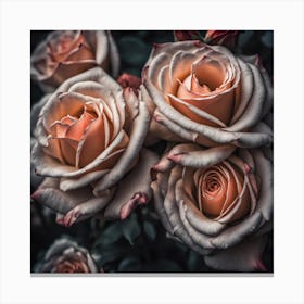 Peach Roses Canvas Print