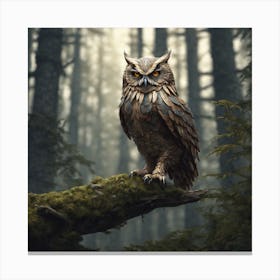 Owl In The Forest 124 Canvas Print