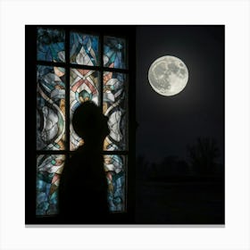 A Stunning Midnight Portrait Depicting A Silhouett Xqa41hfztkojjx3don11iw 2w8riwxxsikmq4x Yhjkyw Canvas Print