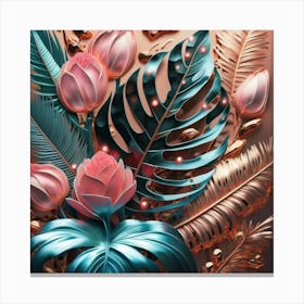 3d Floral Painting Canvas Print