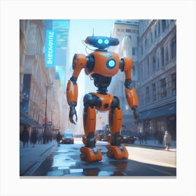 Robot In The City 73 Canvas Print