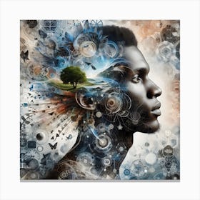 Abstract Man'S Head Canvas Print