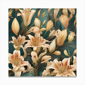 Art Deco Lilies 2 Canvas Print