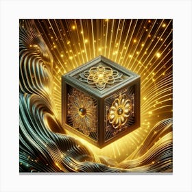 Golden Cube 1 Canvas Print