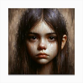 Girl In The Rain 5 Canvas Print