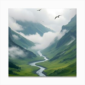 Cloudy Valley Canvas Print