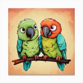 Parrots On A Branch 2 Lienzos