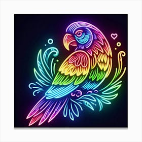 Neon Parrot Canvas Print