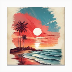 Sunset At The Beach Canvas Print