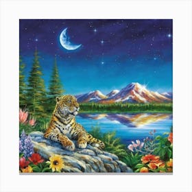 Tiger At Night Canvas Print