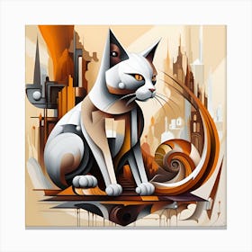 Cat In The City Canvas Print