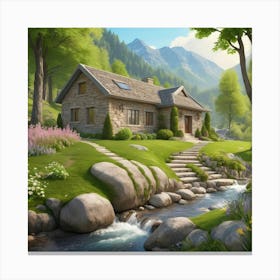 Cottage In The Mountains 7 Canvas Print