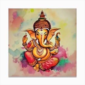 Ganesha Watercolor Art Canvas Print