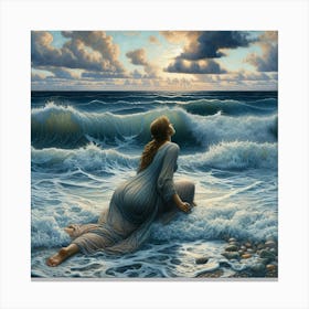 Woman In The Ocean 3 Canvas Print