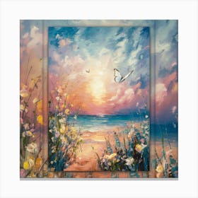 Sunset At The Beach 4 Canvas Print