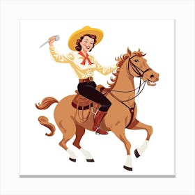 Cowgirl Cartoon 2 Canvas Print