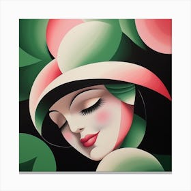 Woman In A Hat 12 Canvas Print