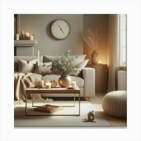 Living Room With Candles 5 Canvas Print