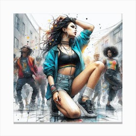 Urban Dancing Crew 2 Canvas Print