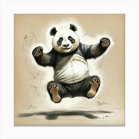 Panda Jumping Canvas Print