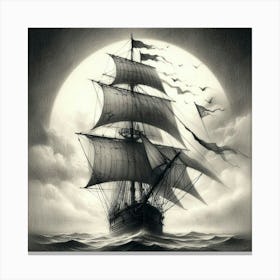 Ship At Sea Canvas Print