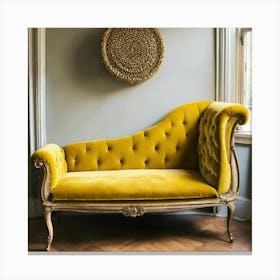 Yellow Velvet Chaise 2 Canvas Print