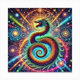 Psychedelic Dragon Stampe su tela