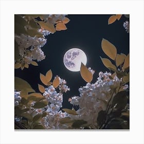 Moonlight Through Lilacs Canvas Print