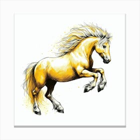 Golden Horse jumping Canvas Print