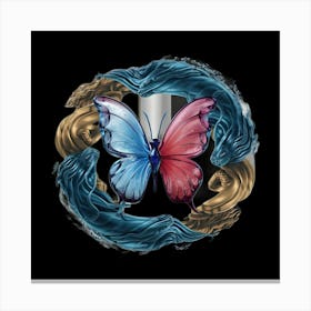 Butterfly In The Water Canvas Print