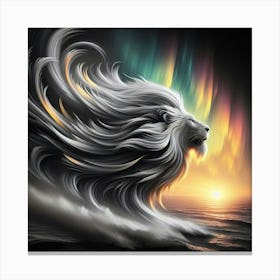 Lion At Sunset 2 Canvas Print