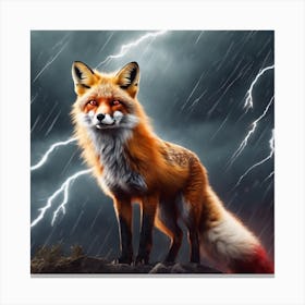 Fox In The Storm Canvas Print