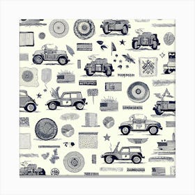 Vintage Cars And Trucks Canvas Print