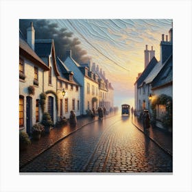 Street Scene At Dusk Canvas Print