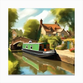The Green Barge Canvas Print