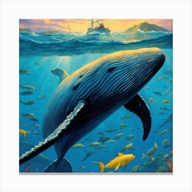 Whale In The Ocean Canvas Print