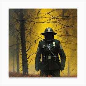 Police Officer In The Woods Canvas Print